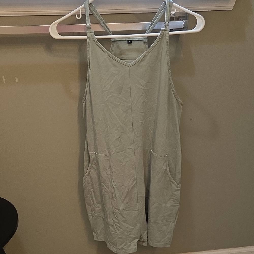 Sage Green Sleeveless Jumpsuit